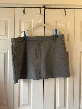 Gap Lined Suit Mini Skirt Melange Grey Tailored